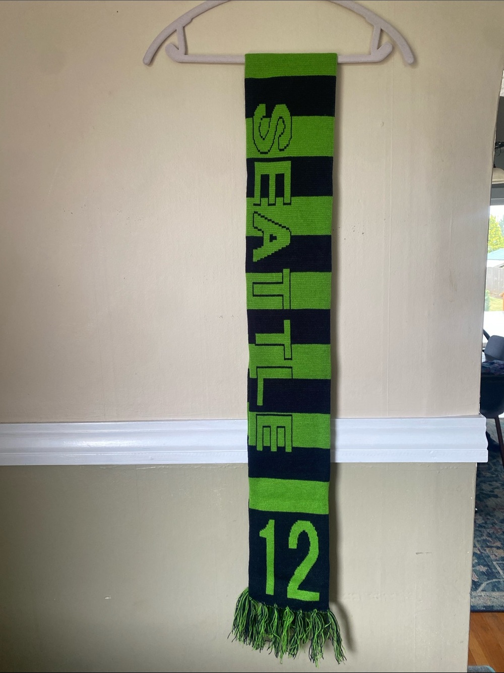 Seattle Seahawks NFL 12 Green‎ & Navy Knit Scarf